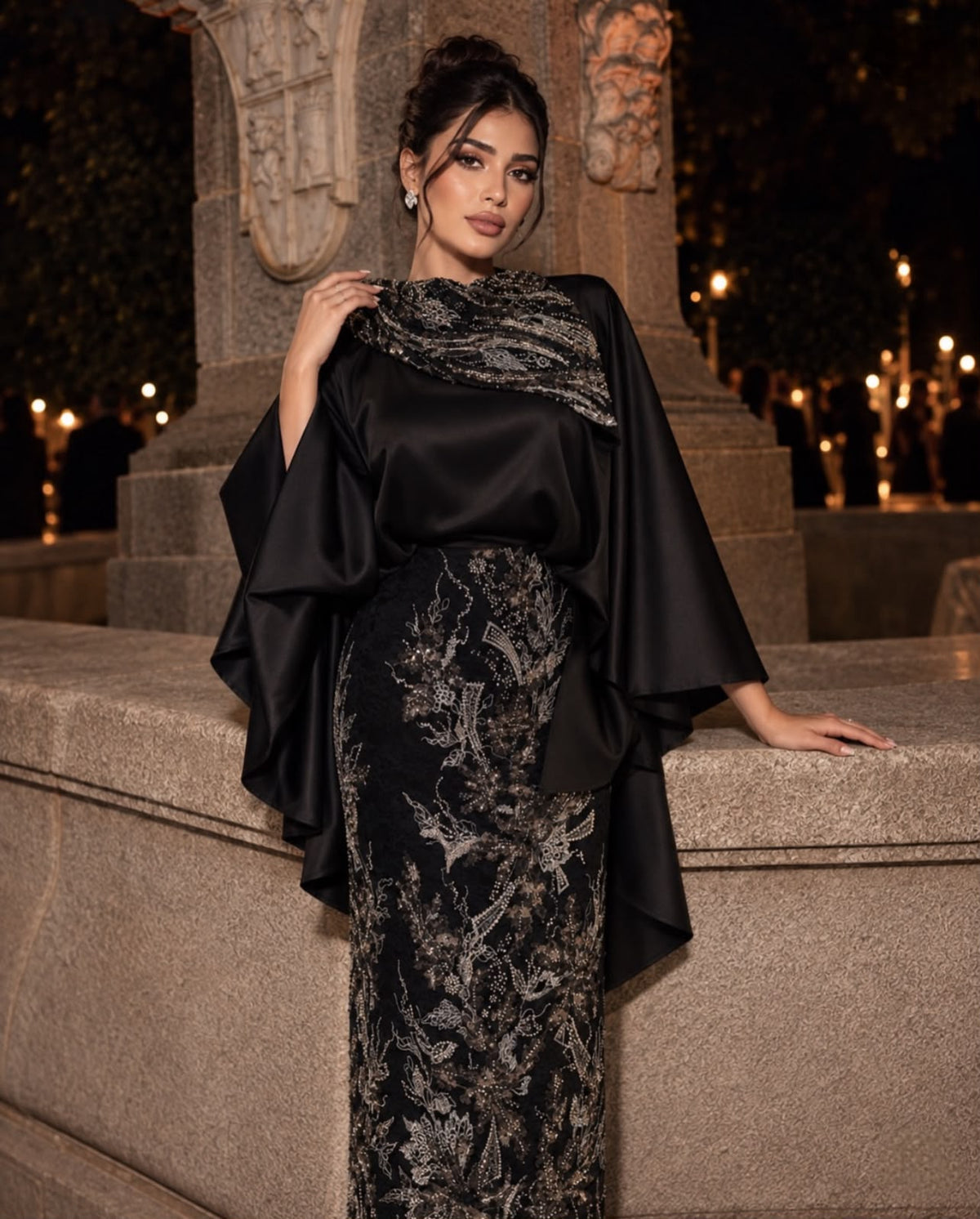VANESSA ABİYE SİYAH-VİZON